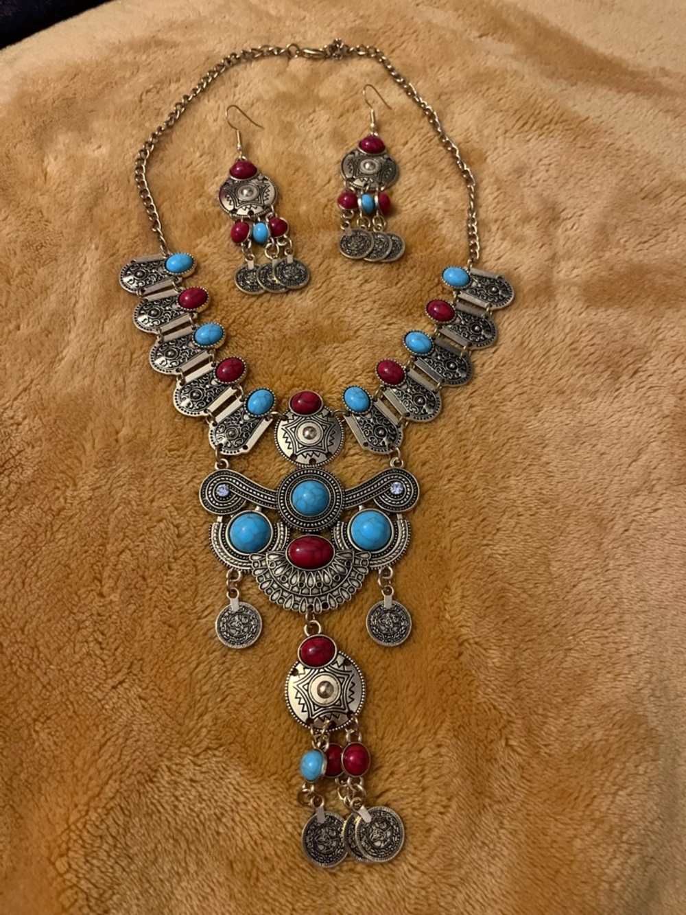 Boho gold necklace